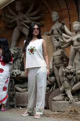 White Floral Embroidered Co-Ord Set – Premium Women’s Wear