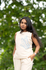 Ivory Butterfly Embroidered Co-Ord Set – Premium Women’s Wear